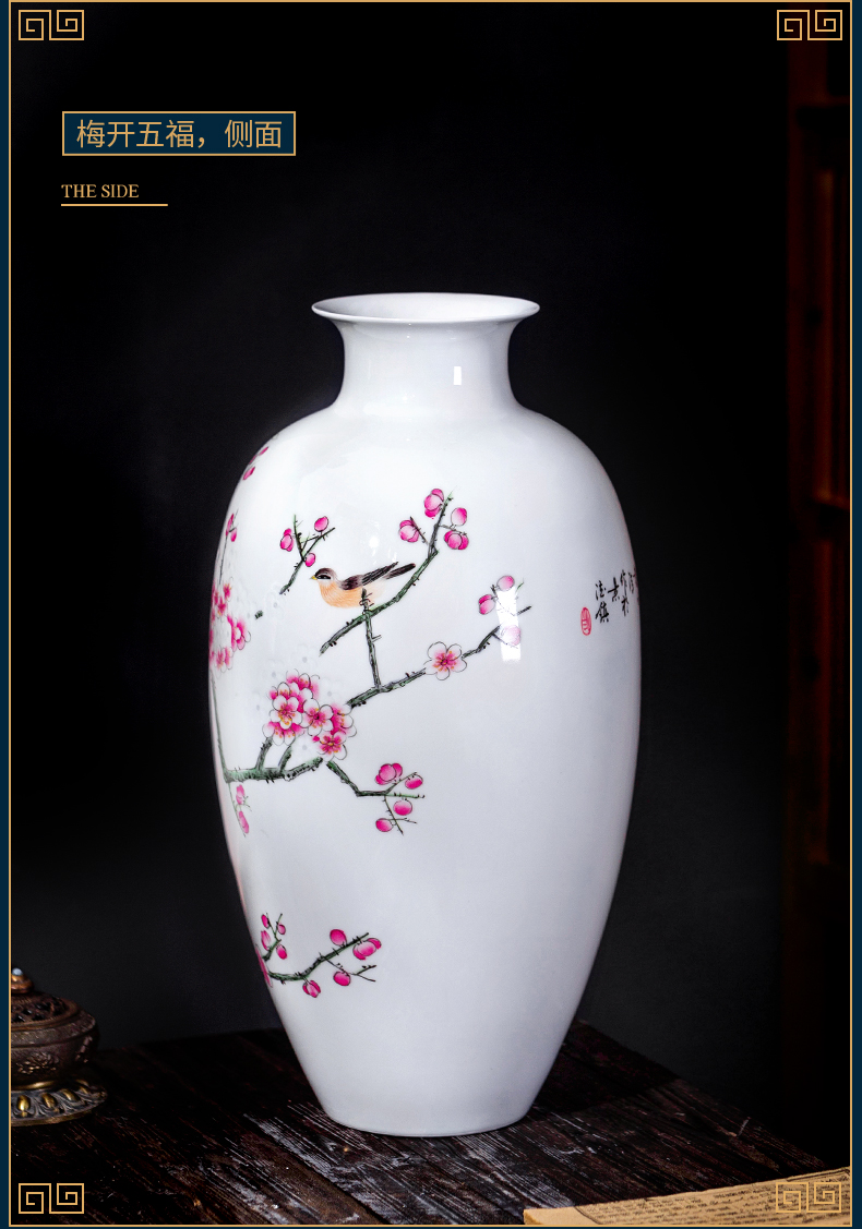 Jingdezhen ceramic vase penjing masters of new Chinese style rich ancient frame hand - made thin foetus household the sitting room porch decoration