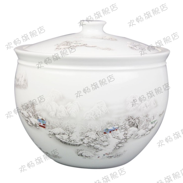 C189 jingdezhen ceramics from merry with cover tank storage jar of pickles cylinder barrel m pickle jar of 10 jins