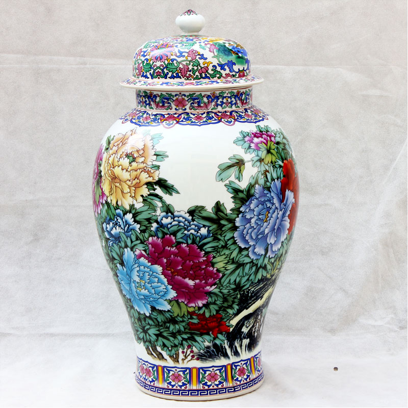 General d139 jingdezhen ceramic flat peach will pot vase storage barrel caddy fixings sitting room adornment is placed