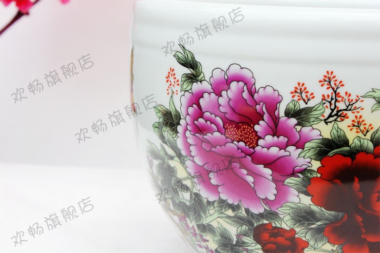 Yg12 jingdezhen chinaware lotus basin tortoise cylinder fish bowl lotus in the goldfish bowl flowerpot