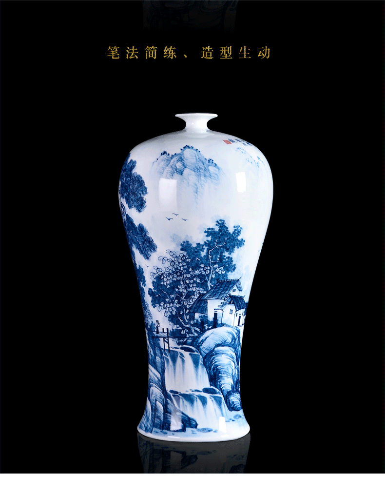 Jingdezhen ceramics famous hand - made flower arranging device of blue and white porcelain vase furnishing articles rich ancient frame sitting room decoration