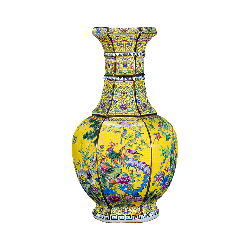 Archaize of jingdezhen ceramics powder enamel vase imitation qianlong year Chinese style classical Angle of the sitting room what adornment furnishing articles