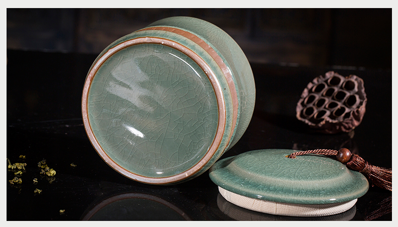 Jingdezhen ceramic color glaze sealing caddy fixings household storage jar puer tea with half a catty large promotion