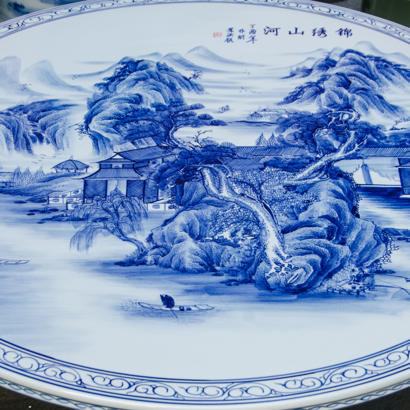 Jingdezhen ceramic table who suit hand - made the table of blue and white porcelain porcelain who is suing balcony courtyard garden chairs and tables