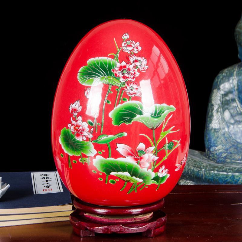 Jingdezhen ceramic Chinese red vase flower arranging the sitting room of Chinese style household furnishing articles TV ark cb86 decorative arts and crafts