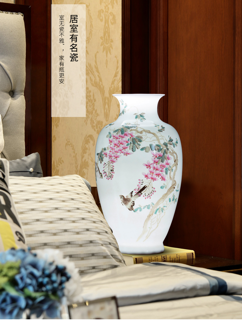 Pure hand made - master of jingdezhen ceramics powder enamel vase sabingga sukdun dergici jimbi collection of new Chinese style sitting room adornment is placed