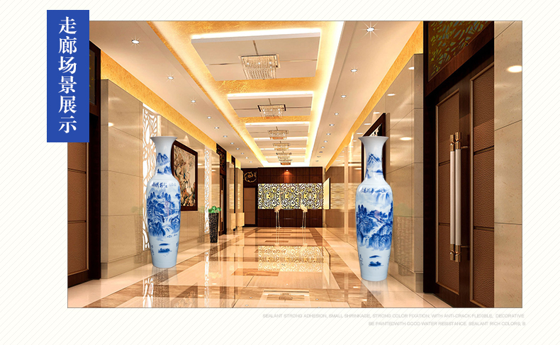 Hand made bright future of blue and white porcelain of jingdezhen ceramics of large vases, sitting room adornment of Chinese style hotel furnishing articles