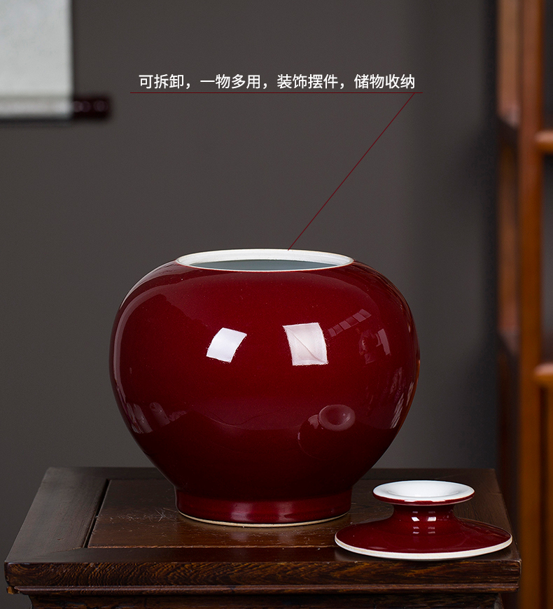 Jingdezhen ceramics, the red bottle gourd vases, flower arranging archaize sitting room rich ancient frame of Chinese style household adornment furnishing articles