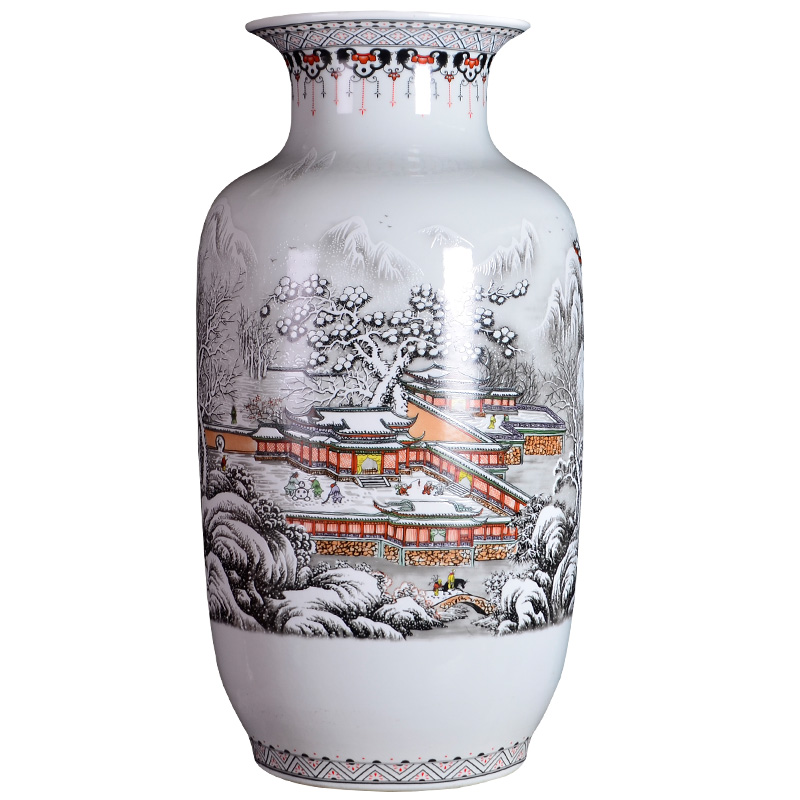 Jingdezhen ceramics snow home furnishing articles of large vase flower arranging the sitting room porch decoration decoration large Z8
