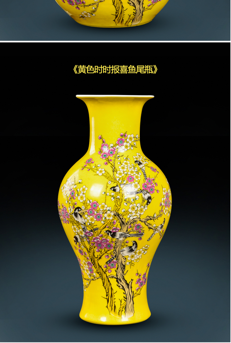 Jingdezhen ceramics beaming sitting room home decoration antique vases, flower arrangement of new Chinese style wedding furnishing articles