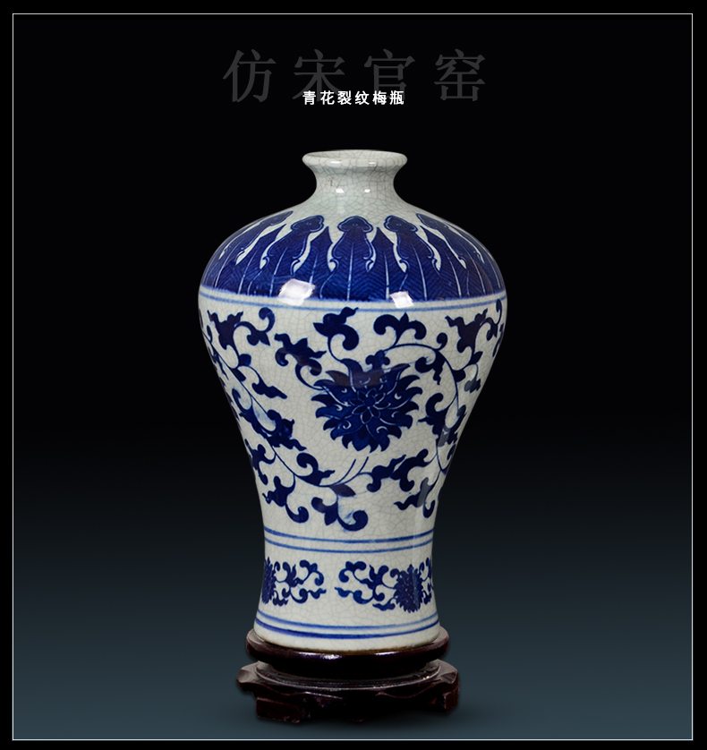 Archaize of jingdezhen ceramics up gourd of blue and white porcelain vases, flower arrangement home sitting room adornment is placed cb37