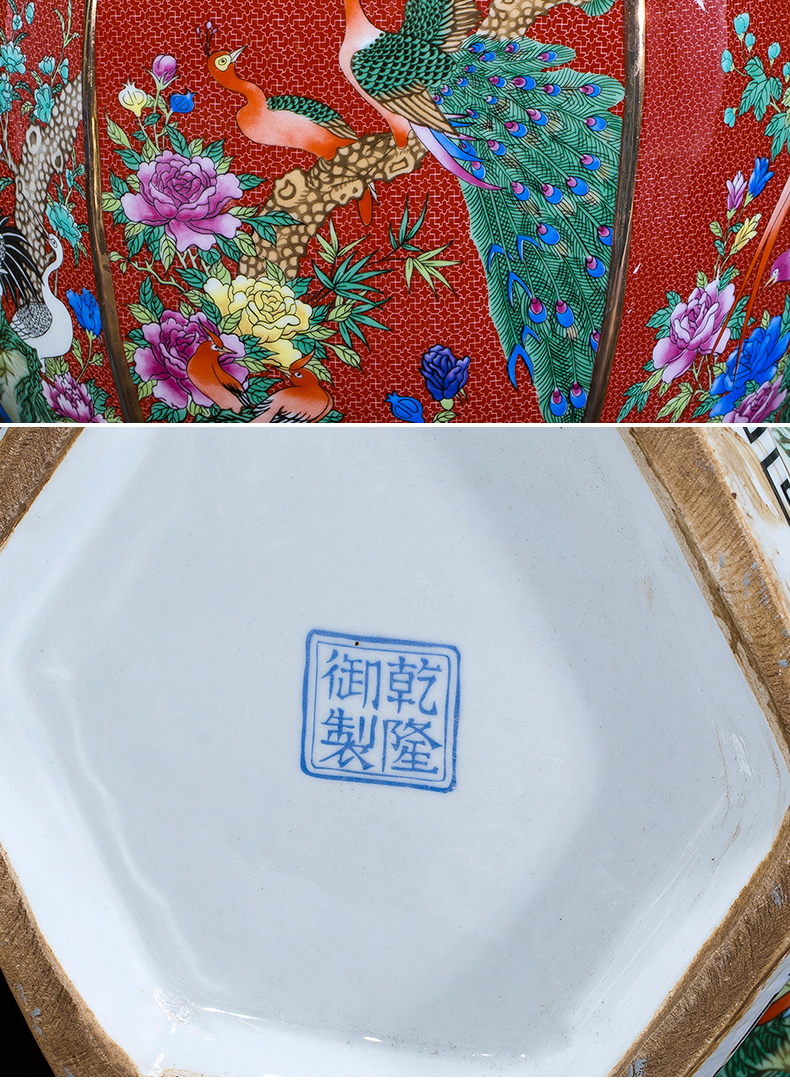 Archaize of jingdezhen ceramics powder enamel vase imitation qianlong year Chinese style classical Angle of the sitting room what adornment furnishing articles