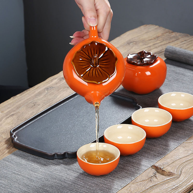 Chinese ceramic creative things like persimmon kunkung fu tea toy living room opening activities with gifts customized logo