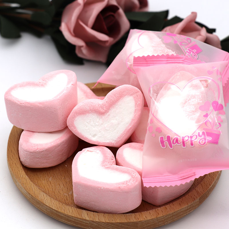 Full of love cotton candy Heart type Soft Sugar 500g1 catty 50 Wedding Expensive Lady Festive Packaged Candy