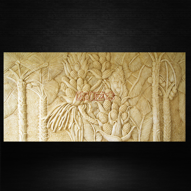 Hot sale Ouya art sandstone relief sandstone sculpture sofa background wall painting screen partition decoration customization