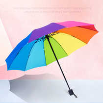 Umbrella Female Folding Umbrella Rainbow Umbrella Small Sunny Umbrella Custom Logo advertising umbrella print word Gift umbrella to figure do