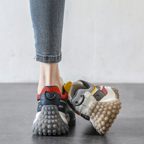 Overseas Thick Base Old Daddy Shoes Women Summer Breathable 2021 New 100 Hitch Casual Shoes Genuine Leather Sneakers Women