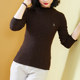 Sweater ຂອງແມ່ຍິງລະດູຫນາວພາຍໃນ slim ເຫມາະຮອບຄໍ 2023 ໃຫມ່ temperament ໄຫມສົດໃສ knitted ເສື້ອແຂນຍາວ bottoming