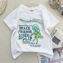 Early childrens clothing 2022 Summer new boy short sleeve T-shirt pure cotton Child neutral half sleeve loose CUHK