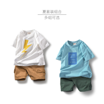 Chu Tian childrens clothing 2020 Summer new boy short sleeve set cotton childrens shorts childrens summer foreign gas