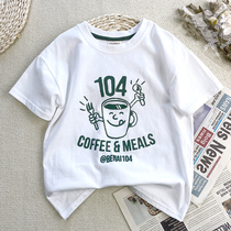 Early childrens clothing 2022 Summer new boy short sleeve T-shirt pure cotton neutral loose shoulder children CUHK children