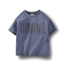 Early childrens clothing 2022 Summer new boy short sleeve T-shirt pure cotton neutral loose shoulder children CUHK children