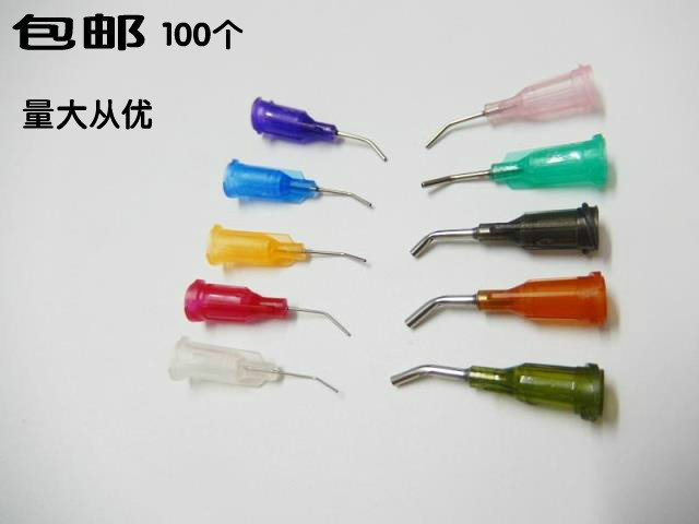 45 Degrees Elbow Point Glue Needle Plastic Base Stainless Steel Screw Mouth Precision Bend Needle Point Glue Needle Bend Needle Mouth