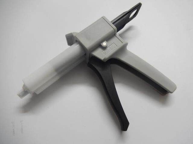 50ML Dispensing Syringe Special Double Tube Manual Push AB Glue Gun 1:1 1:2 Universal Metal Parts