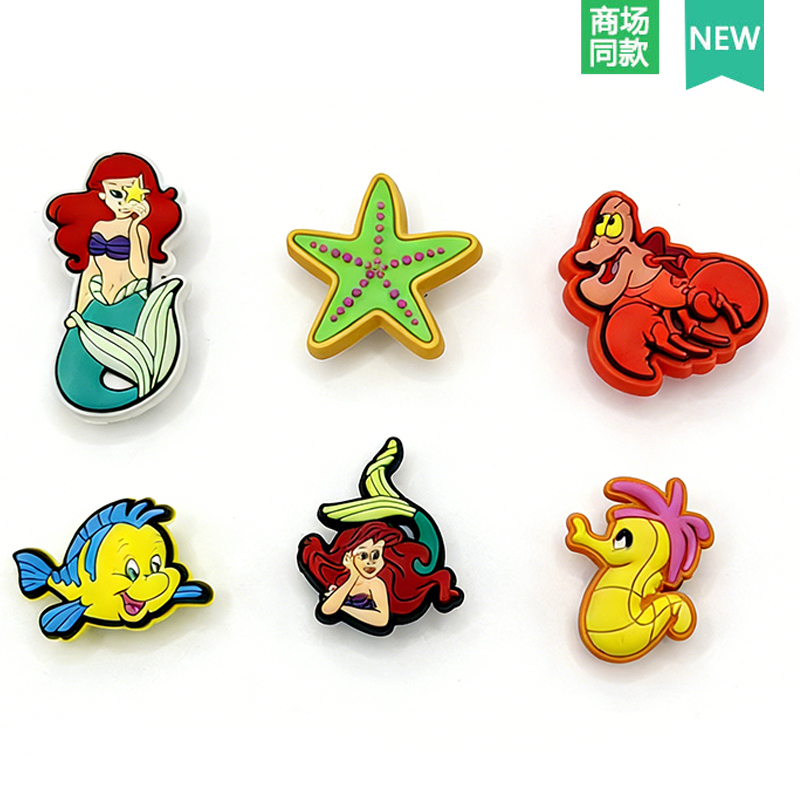 Crocs Shoe Accessories, Shoe Charms Compatible with Crocs Shoes, Decorative Cartoon Shoe Clips, Textured Pvc Mermaid Series Cartoon Crocs Shoe Accessories, Shoe Charms Compatible with Crocs Shoes, Decorative Cartoon Shoe Clips, Textured Pvc Mermaid Series Cartoon