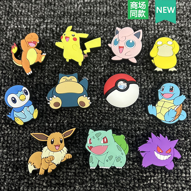 2023 New Crocs Shoe Charms Accessories Crocs Fun Cartoon Pokémon Poké Ball Pikachu