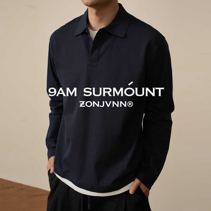 Zonjvnn Pique Cotton Fake Long-Sleeve Two-Piece Polo Shirt Casual High-End Lapel Sorona+ Simple and Loose Zonjvnn Pique Cotton Fake Long-Sleeve Two-Piece Polo Shirt Casual High-End Lapel Sorona+ Simple and Loose