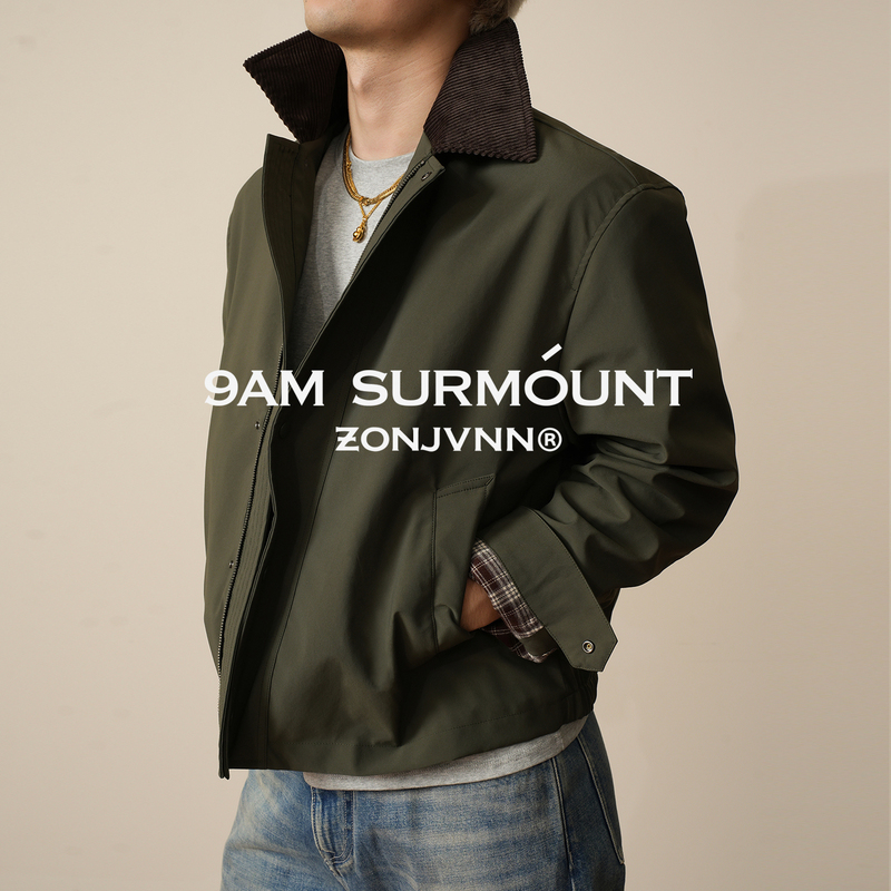 Zonjvnn Corduroy Retro Distressed Barn Style Hunter Jacket Workwear Coat Spring New Men's Top