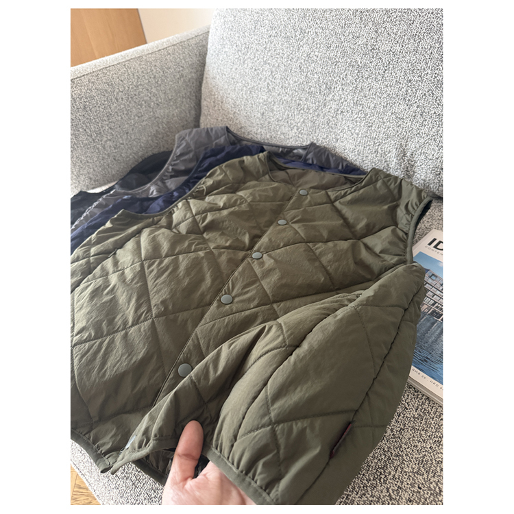 Japanese Trendy Brand Autumn and Winter Thin Quilted Quilted Cotton Vest Outdoor Functional Mountain-Style Cotton Sleeveless Jacket