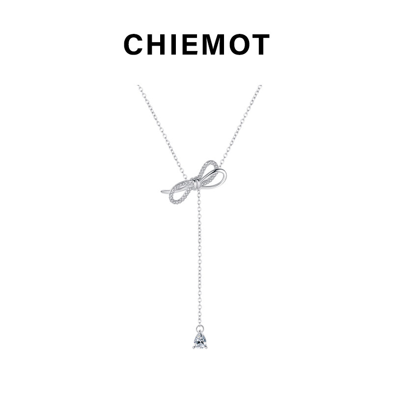 Butterfly Knot Necklace Woman 2022 New pure silver light extravagant small crowddesign Advanced birthday present to girlfriend