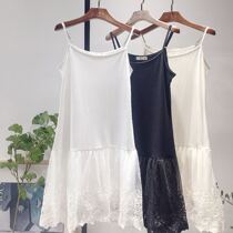 2022 Spring new Korean version of the web yarn lace lower hem with a lap strap dress and dress up to the bottom of the dress.