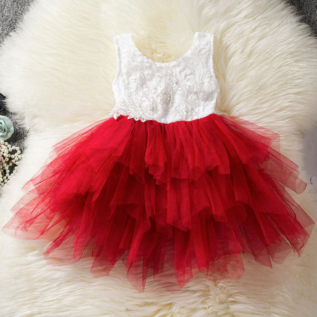 Girls summer dress mesh casual dress European and American style sleeveless fluffy yarn princess dress June 1 performance dress