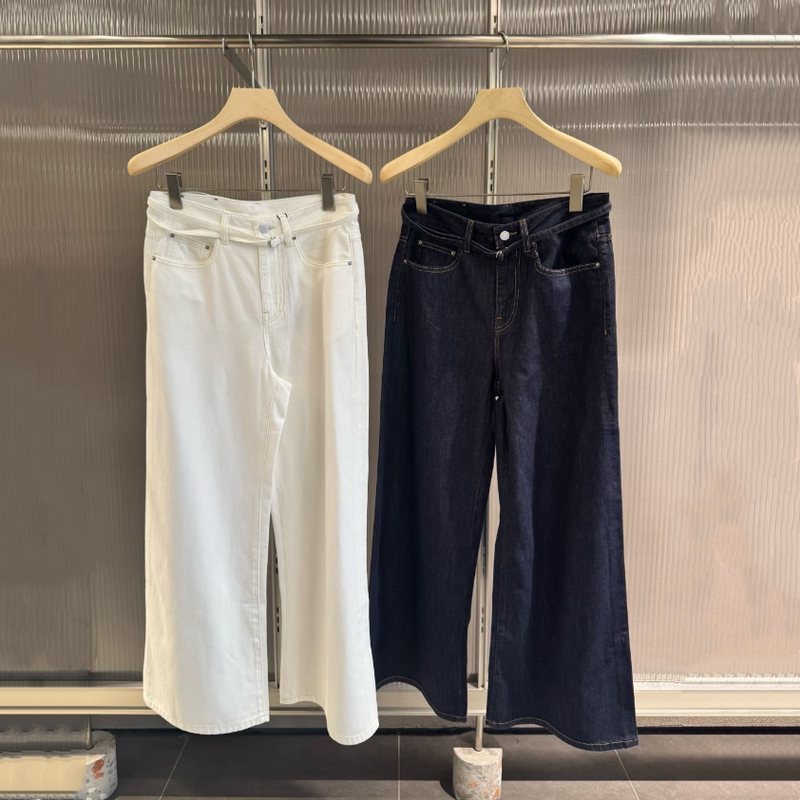 Jiangnan 2026 New Summer Women's Clothing with Belt, Drapey Casual Jeans, Lightweight Wide-Leg Pants 5Q4E15090
