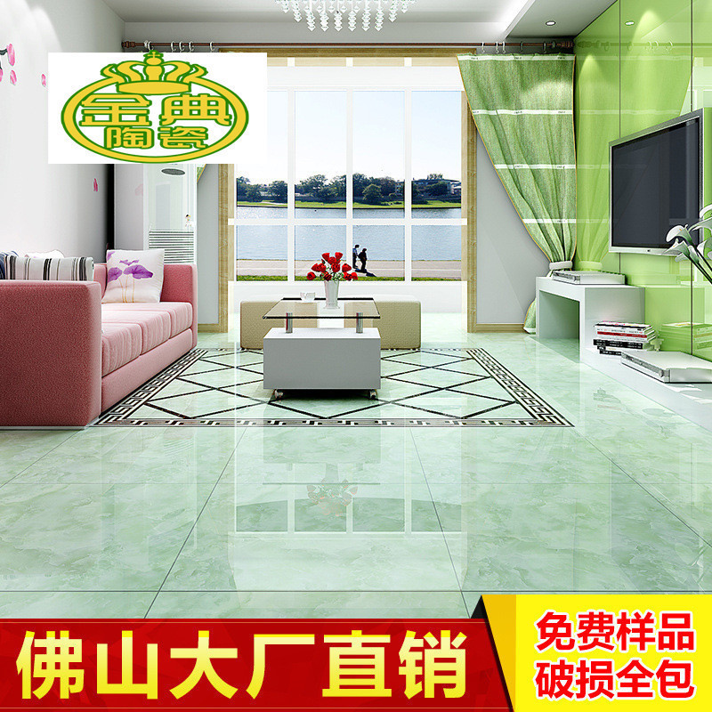 Floor tiles 800x800 living room floor tiles full cast glazed green Jade non-slip bedroom tiles Foshan factory direct sales