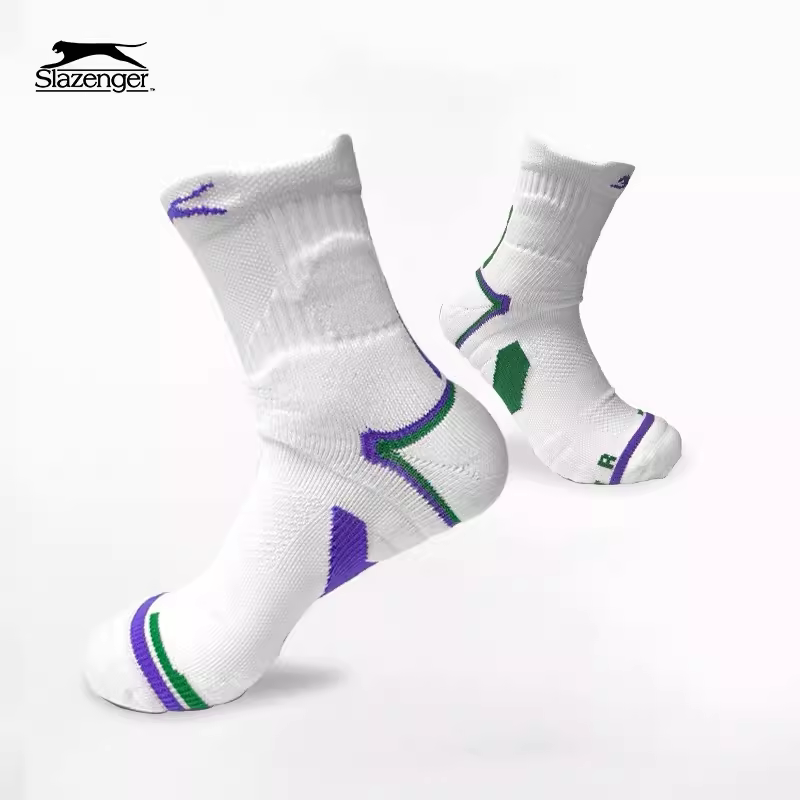 Slazenger Men's and Women's Professional Tennis Sports Socks Breathable Towel Bottom Badminton Mid-Calf Socks Slazenger Men's and Women's Professional Tennis Sports Socks Breathable Towel Bottom Badminton Mid-Calf Socks