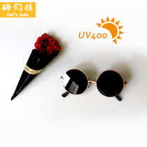 European and American ocean film cute glasses Anti-UV round frame baby sunglasses Childrens glasses fashion Prince mirror