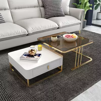 Italian light luxury Rock board tea table Nordic modern simple small apartment living room household marble rectangular tea table