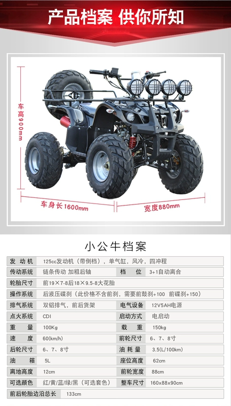 Bulls ATV 125cc xe đạp địa hình địa hình xe máy bốn bánh xe mô tô địa hình - Xe đạp quad