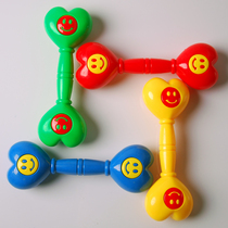 幼儿园健身心形爱心笑脸塑胶哑铃体操手操铃健身舞蹈摇铃手铃操