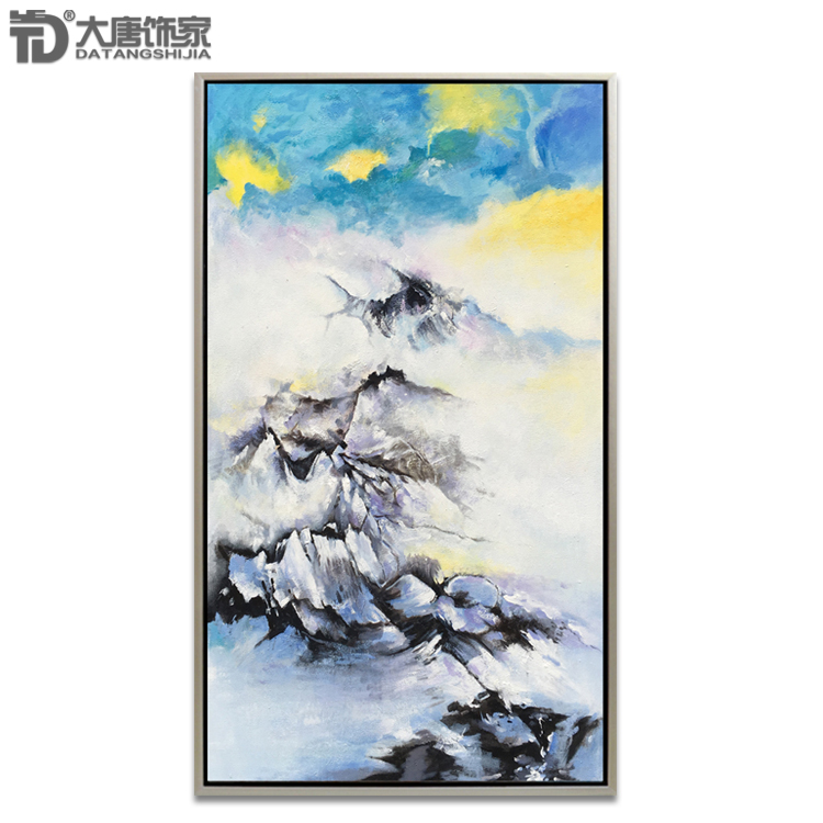 Simple modern porch decorative painting villa living room oil painting Zao Wou-ki abstract oil painting entry porch oil painting X03