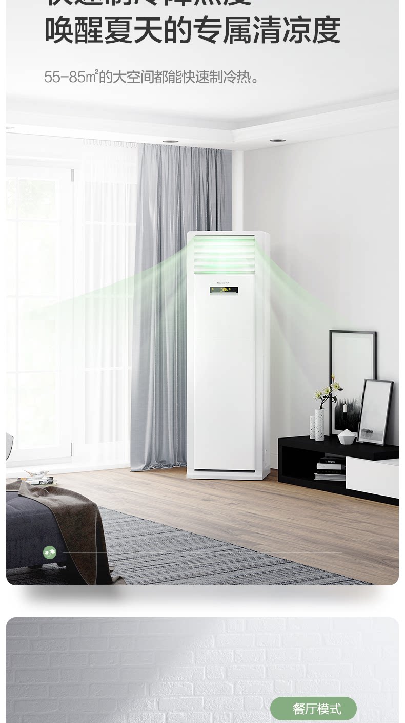 出口空调格力清新风工程机5P空调工地厨房餐厅 大风量立式柜机