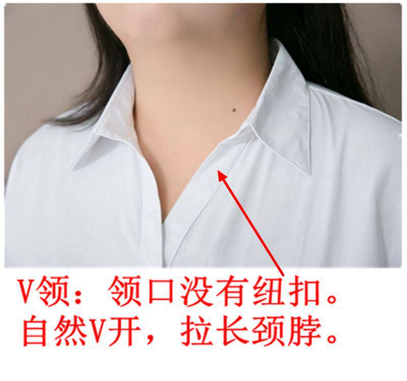 大码内搭 超大码女衬衫200斤胖mm职业女衬衫长袖舒适免烫不缩水翻领v领 Other