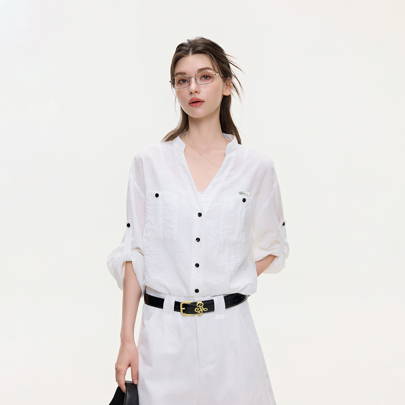 Ikyou High-End Design Niche Shirt for Women, New Summer Style, Loose, Slimming, Casual, Breathable Shirt Jacket Ikyou High-End Design Niche Shirt for Women, New Summer Style, Loose, Slimming, Casual, Breathable Shirt Jacket
