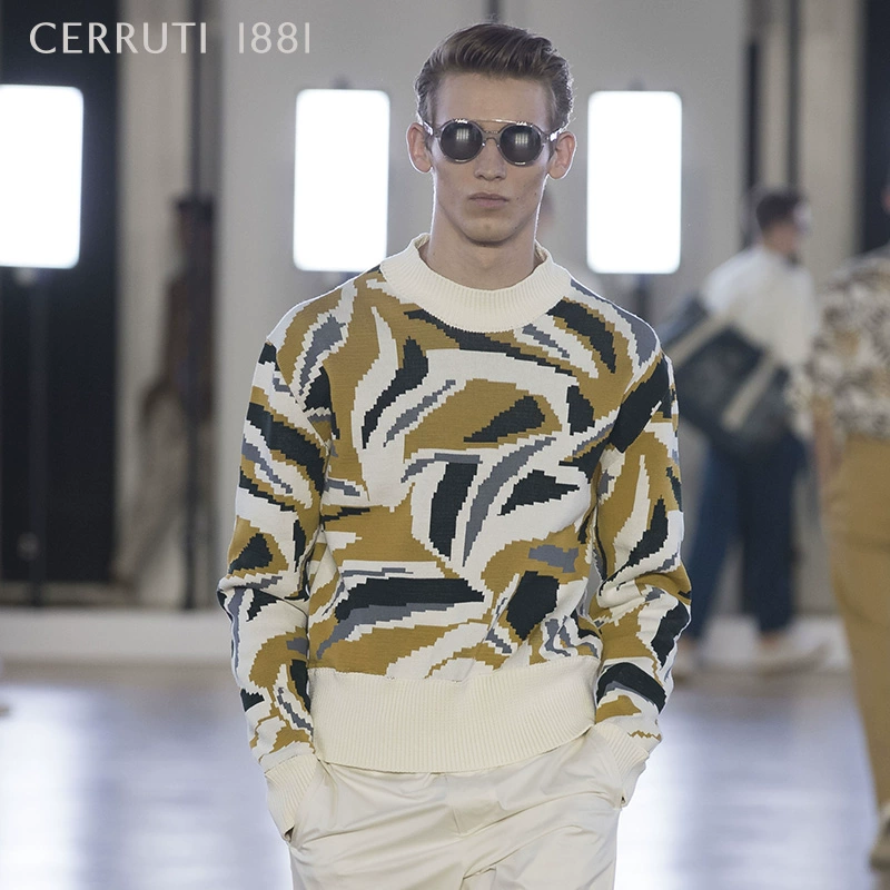 CERRUTI 1881 thời trang nam áo len giản dị kinh doanh áo len catwalk dài tay C3767EI311 - Hàng dệt kim