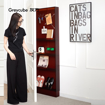 Door-back cabinet ultra-thin narrow cabinet hole plate storage