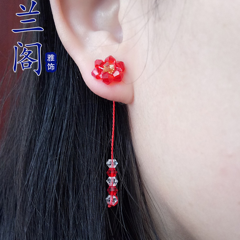 Boucles d oreilles pendantes Femme LANGEYA en Cristal artificiel - Ref 3101302 Image 1